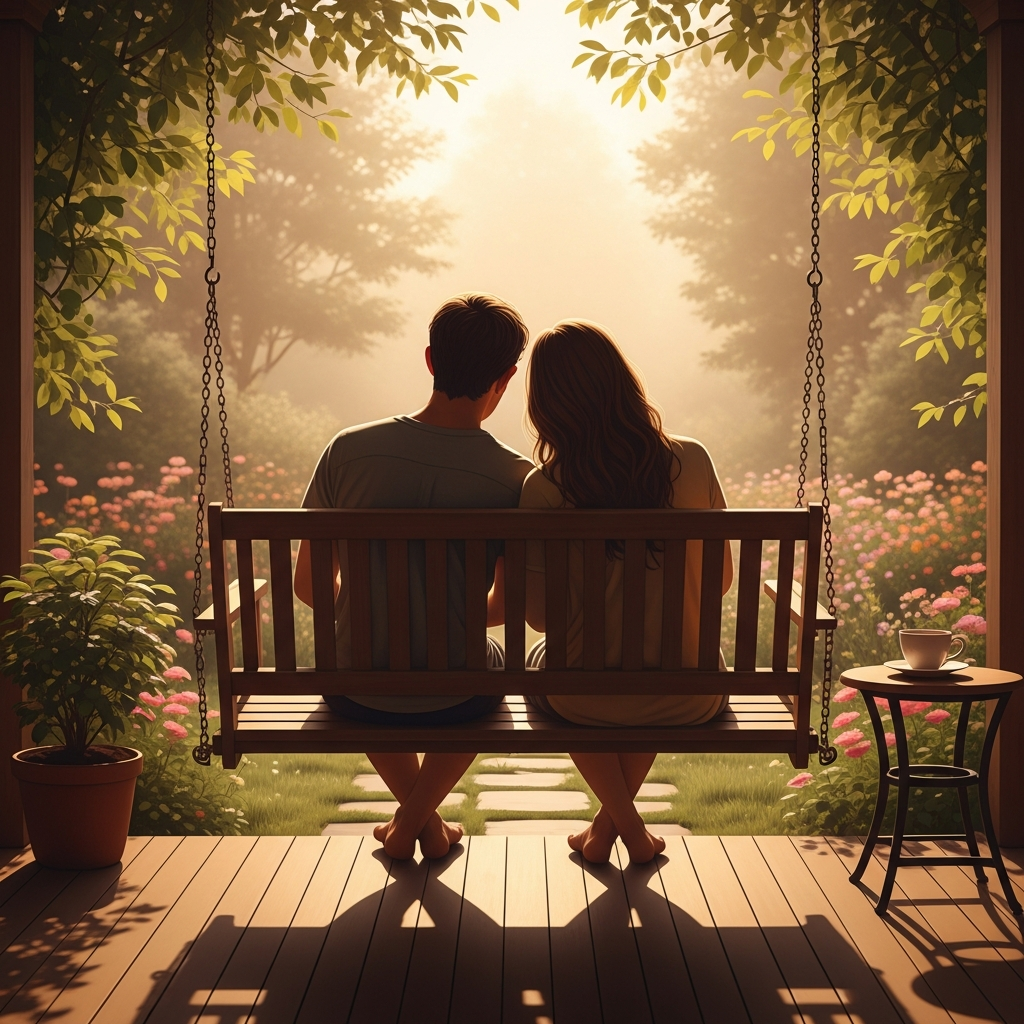 Rested couple enjoying mornings again